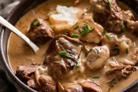 slow cooked beef stroganoff