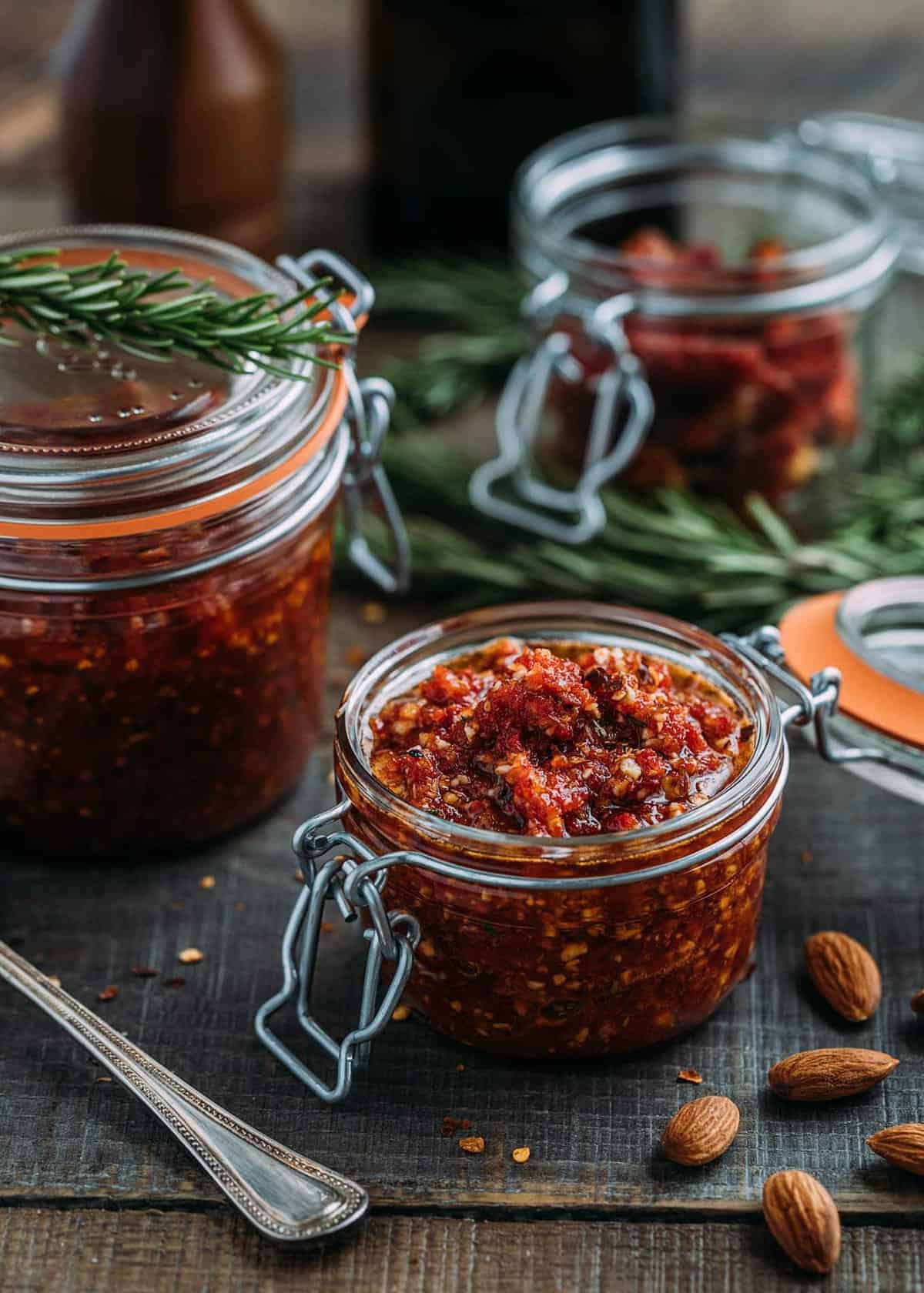 sun dried tomatoes and pesto