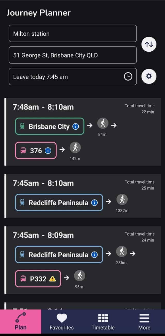 trip planner brisbane