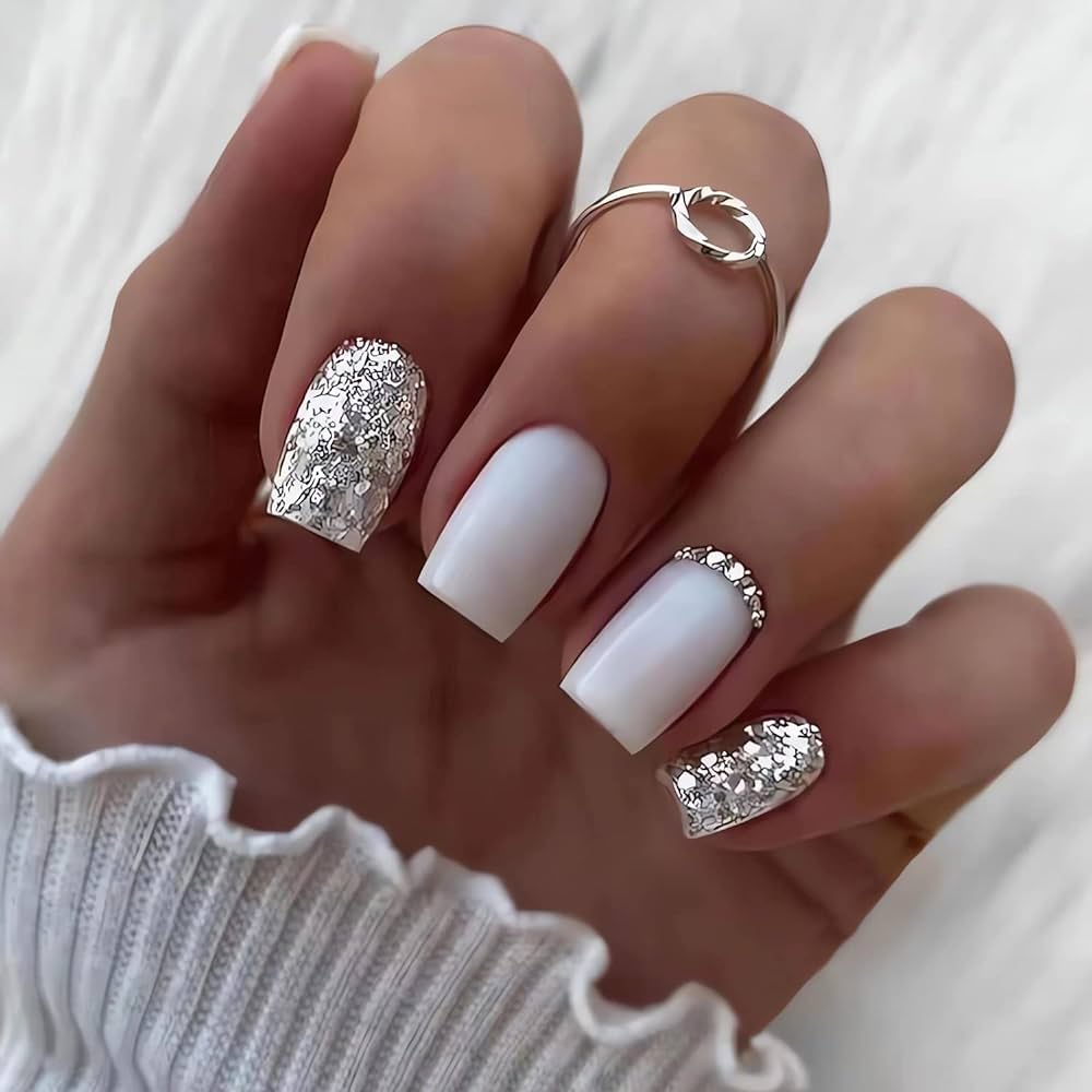 white nail design