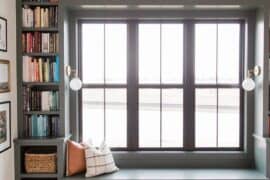 window bookshelf seat