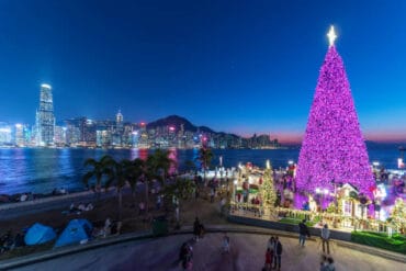 Christmas Lights in Wan Chai Hong Kong Island