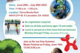 Free eating place for kids in Lancaster California