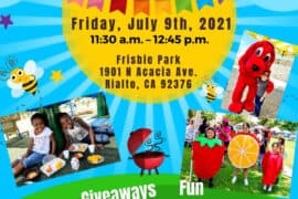 Free eating place for kids in Rialto California