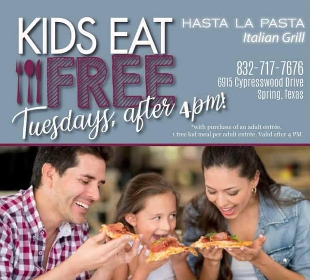 Free eating place for kids in Spring Texas