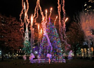 Christmas Lights in Newton Massachusetts